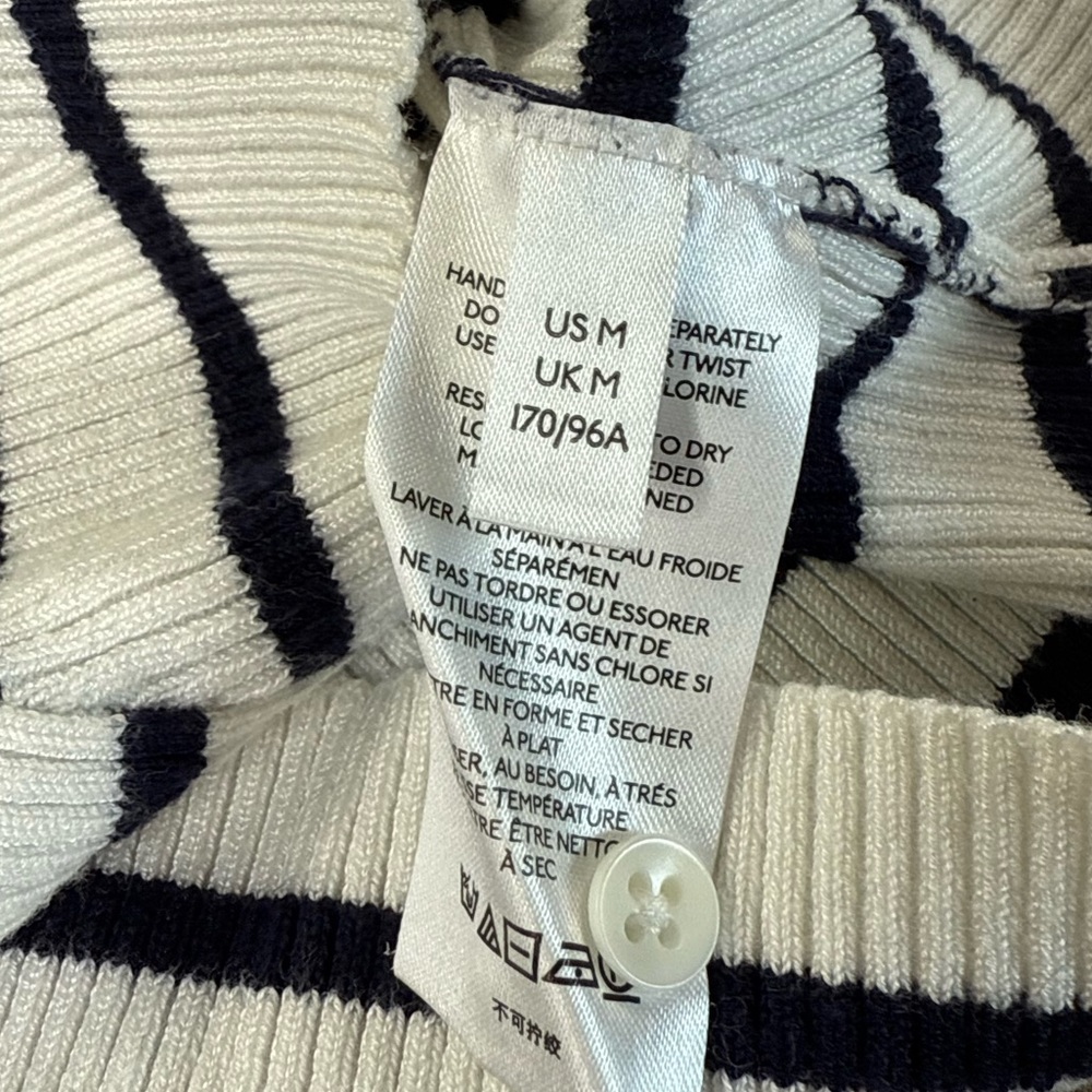 Maeve by Anthropologie Black and White Striped Short Sleeve Sweetheart Top, M - Picture 5 of 10